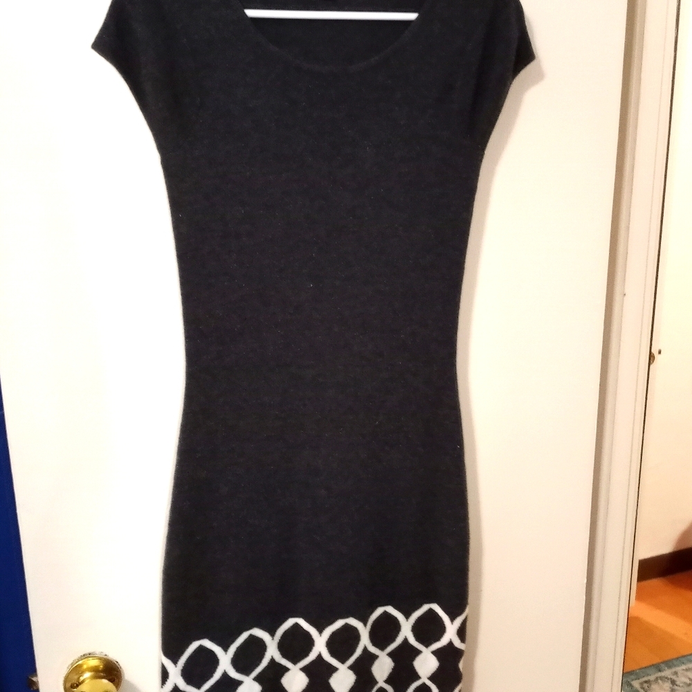 alex Marie's 100% wool  geometric trimmed dress